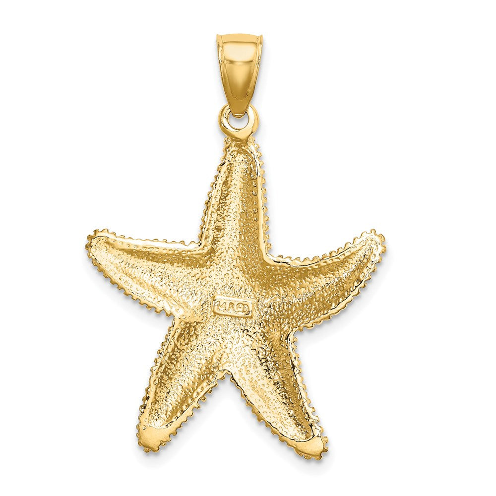 14k Yellow Gold Texutred Starfish Charm