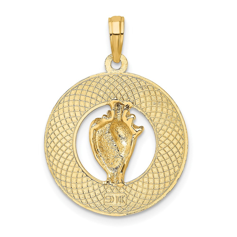 14k Yellow Gold SARASOTA w/Conch Shell Circle Charm