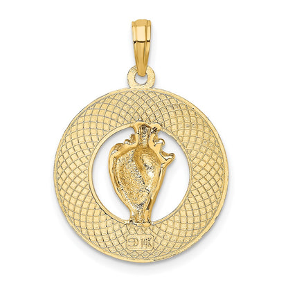 14k Yellow Gold SARASOTA w/Conch Shell Circle Charm