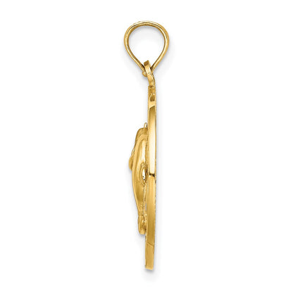 14k Yellow Gold ANNAPOLIS MD Circle Dolphins Charm