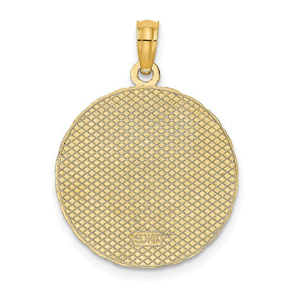 14k Yellow Gold JAMAICA and Sandals Round Disk Charm