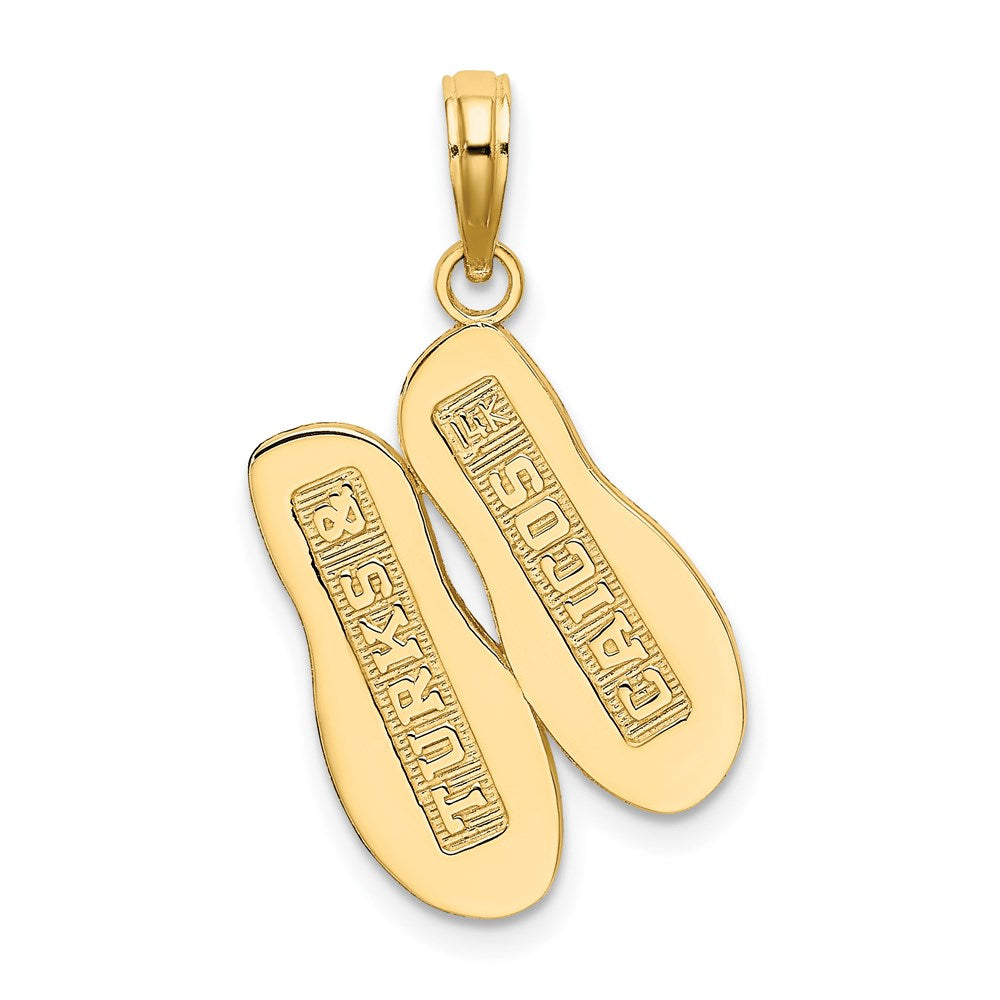 14k Yellow Gold TURKS AND CAICOS Double Flip-Flop Charm