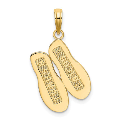 14k Yellow Gold TURKS AND CAICOS Double Flip-Flop Charm