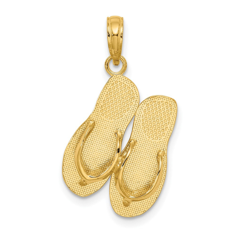 14k Yellow Gold TURKS AND CAICOS Double Flip-Flop Charm