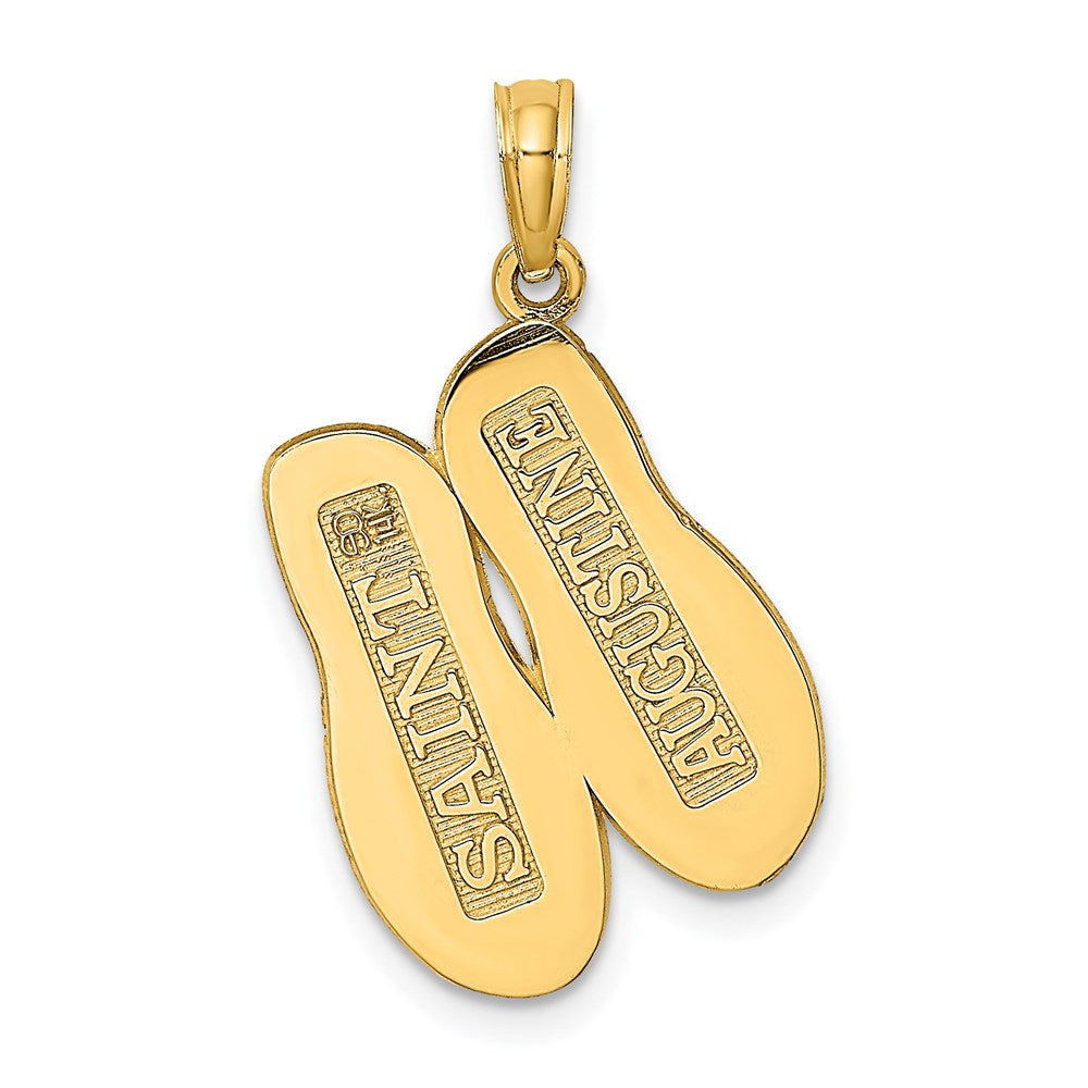 14k Yellow Gold Large SAINT AUGUSTINE Flip-flops Charm