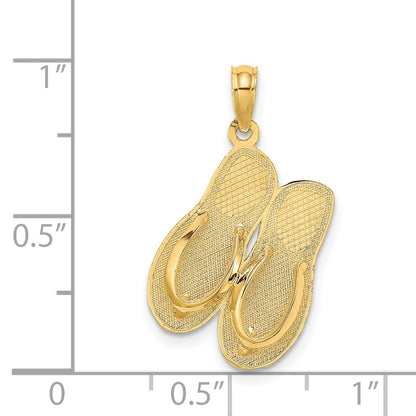 14k Yellow Gold Large SAINT AUGUSTINE Flip-flops Charm