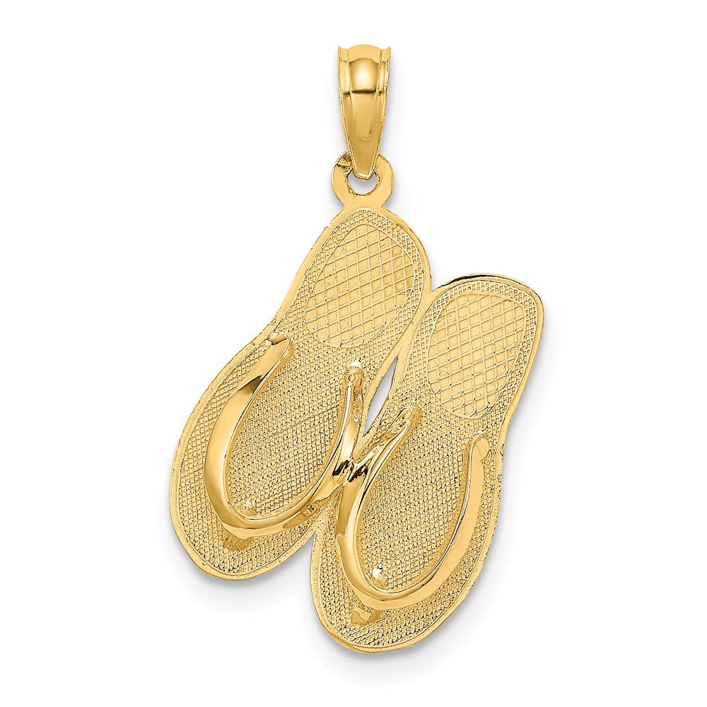 14k Yellow Gold Large SAINT AUGUSTINE Flip-flops Charm