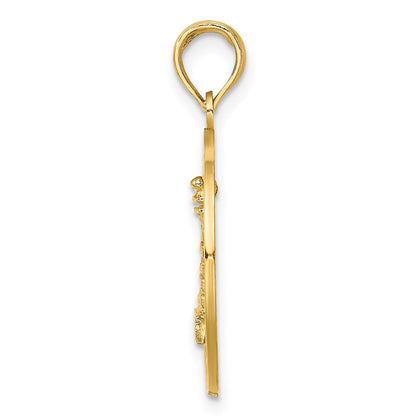 14k Yellow Gold SAINT AUGUSTINE w/Lighthouse Circle Charm