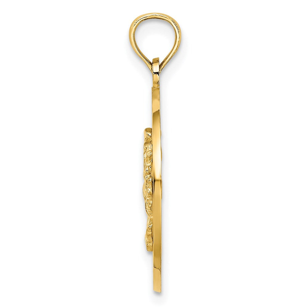 14k Yellow Gold JAMAICA w/Crab Circle Charm