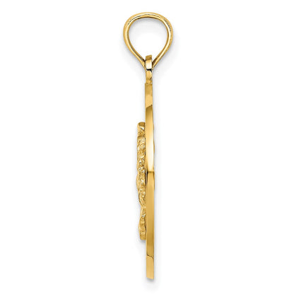 14k Yellow Gold JAMAICA w/Crab Circle Charm