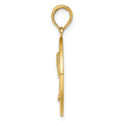 14k Yellow Gold SAINT AUGUSTINE w/Palm Tree Circle Charm