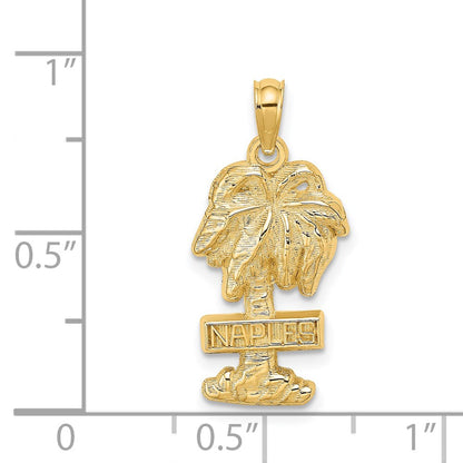 14k Yellow Gold NAPLES Palm Tree Charm