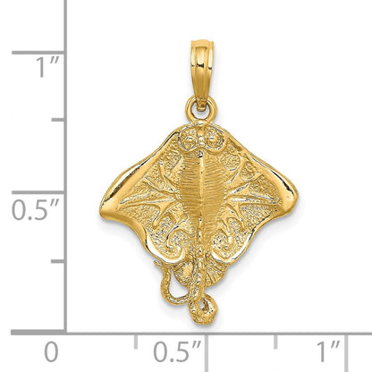 14k Yellow Gold Stingray Charm