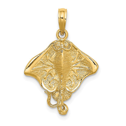 14k Yellow Gold Stingray Charm