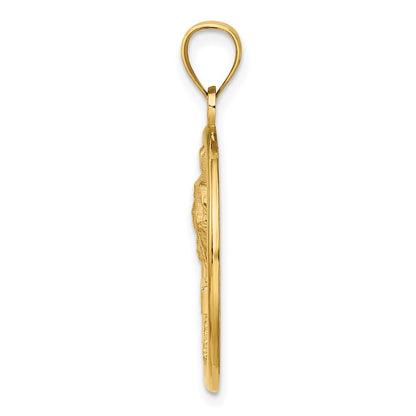 14k Yellow Gold FLORIDA On Palm Tree In Circle Charm