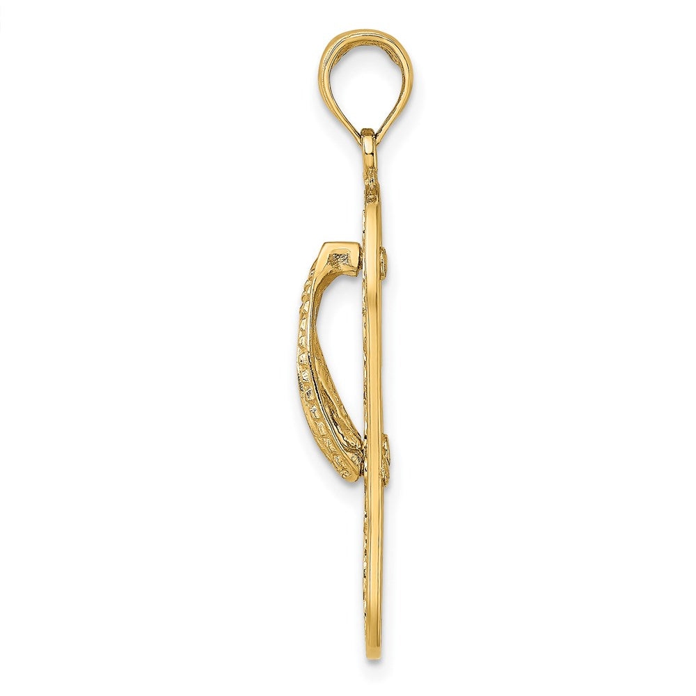 14k Yellow Gold Triple Turtle Flip-Flop Charm