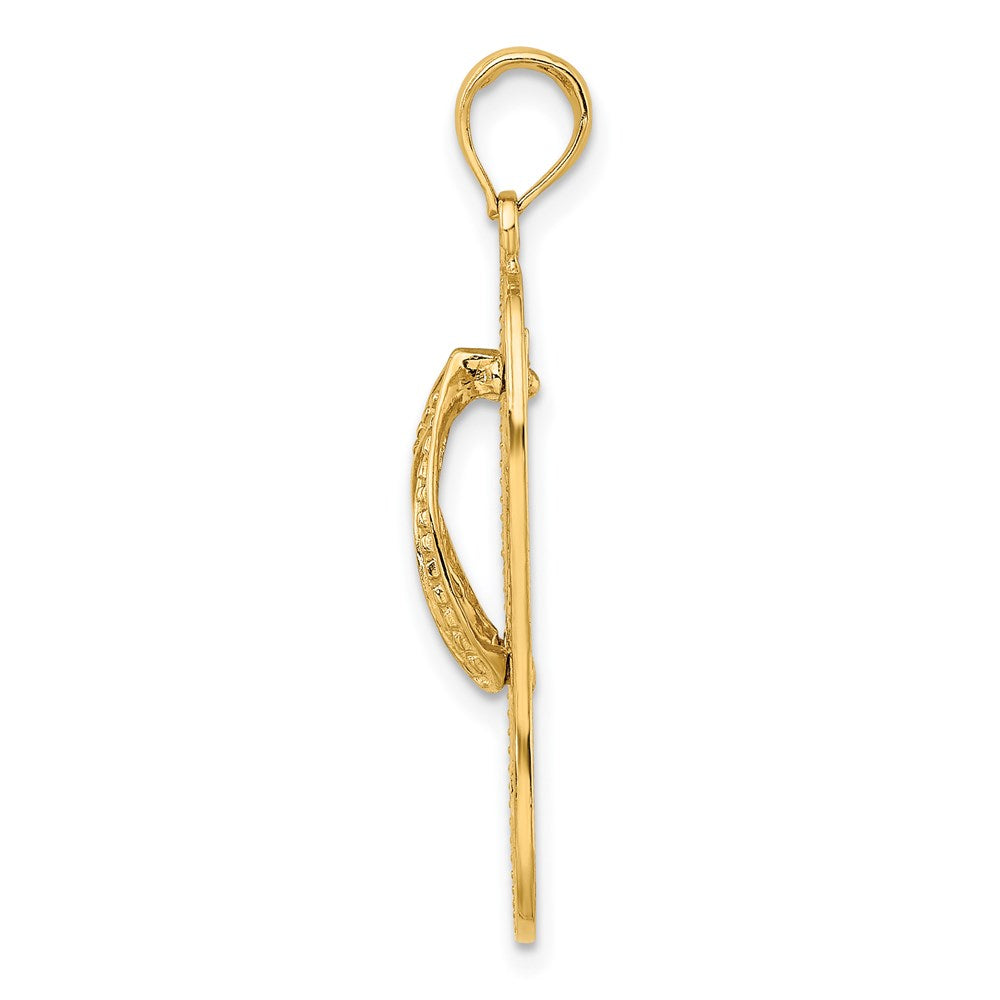 14k Yellow Gold Multi Starfish Flip-Flop Charm