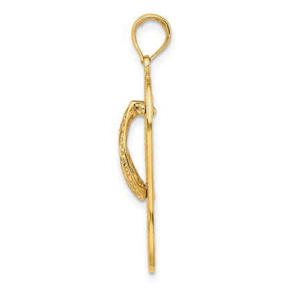 14k Yellow Gold Multi Starfish Flip-Flop Charm