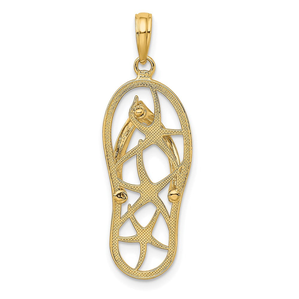 14k Yellow Gold Multi Starfish Flip-Flop Charm