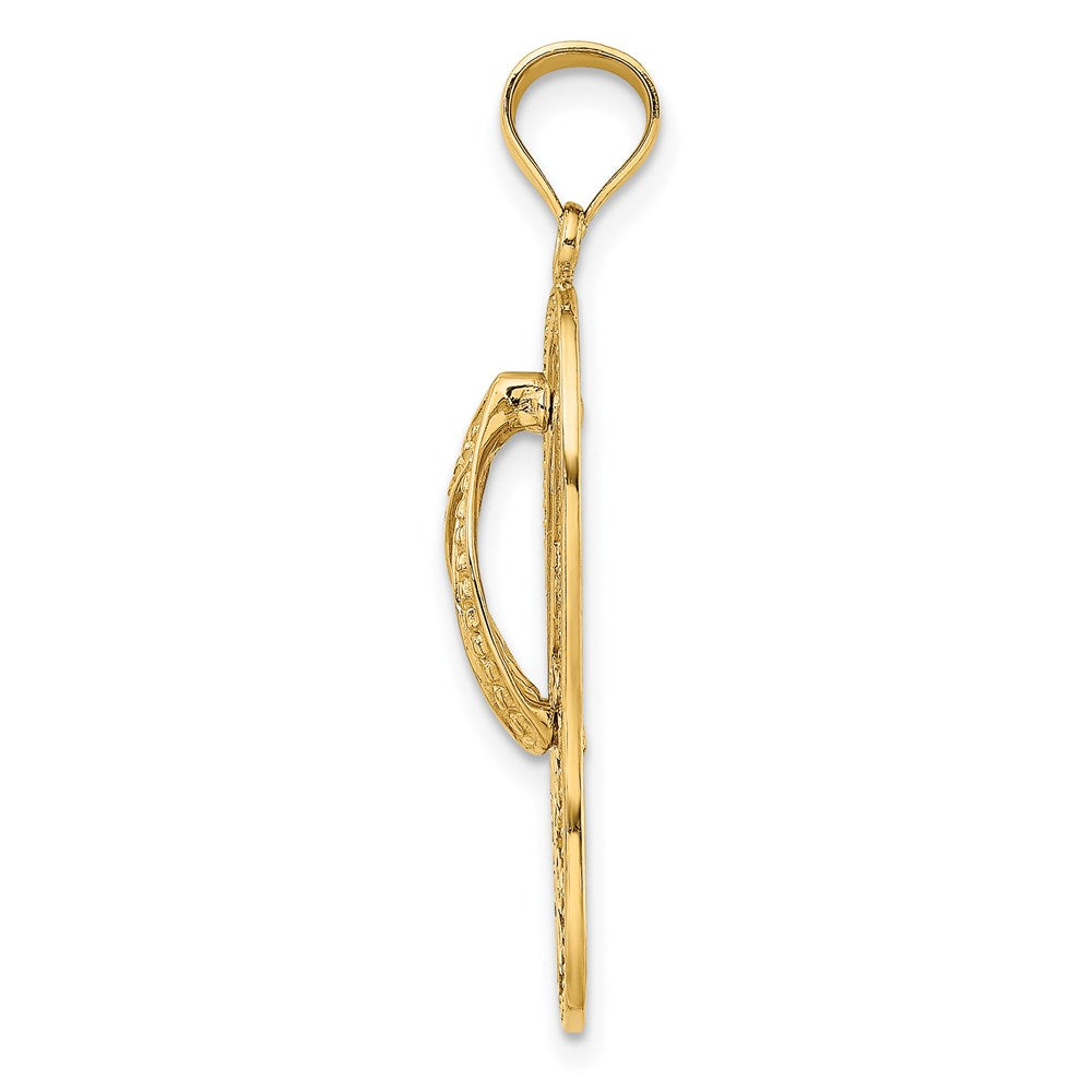 14k Yellow Gold Polished Dolphin Flip-Flop Charm
