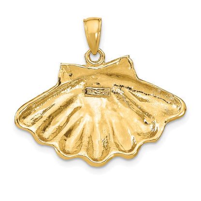 14k Yellow Gold Clam Shell Charm