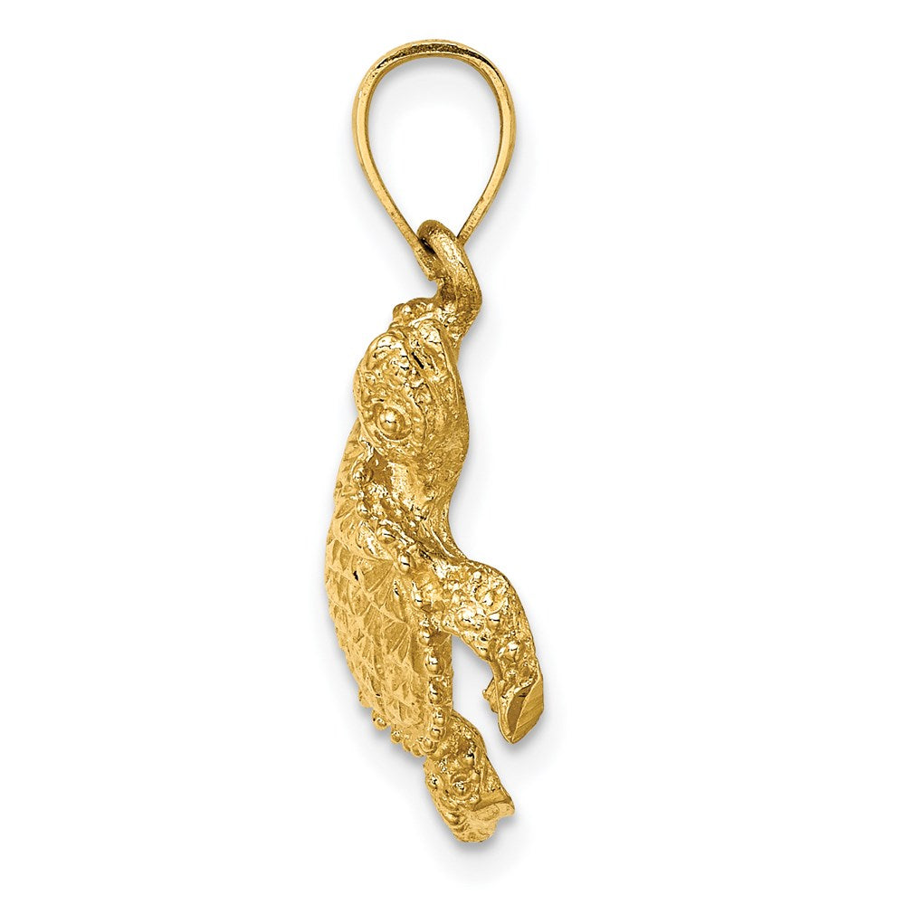14k Yellow Gold Sea Turtle with Tail Charm