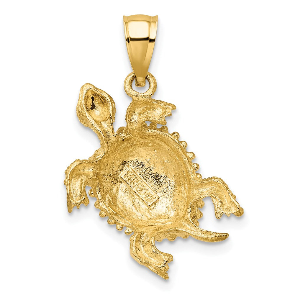 14k Yellow Gold Sea Turtle with Tail Charm