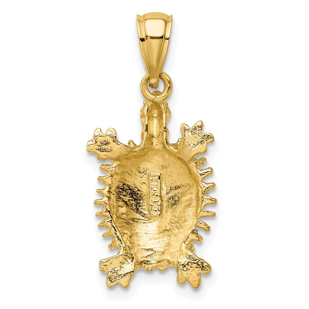 14k Yellow Gold Land Turtle Charm