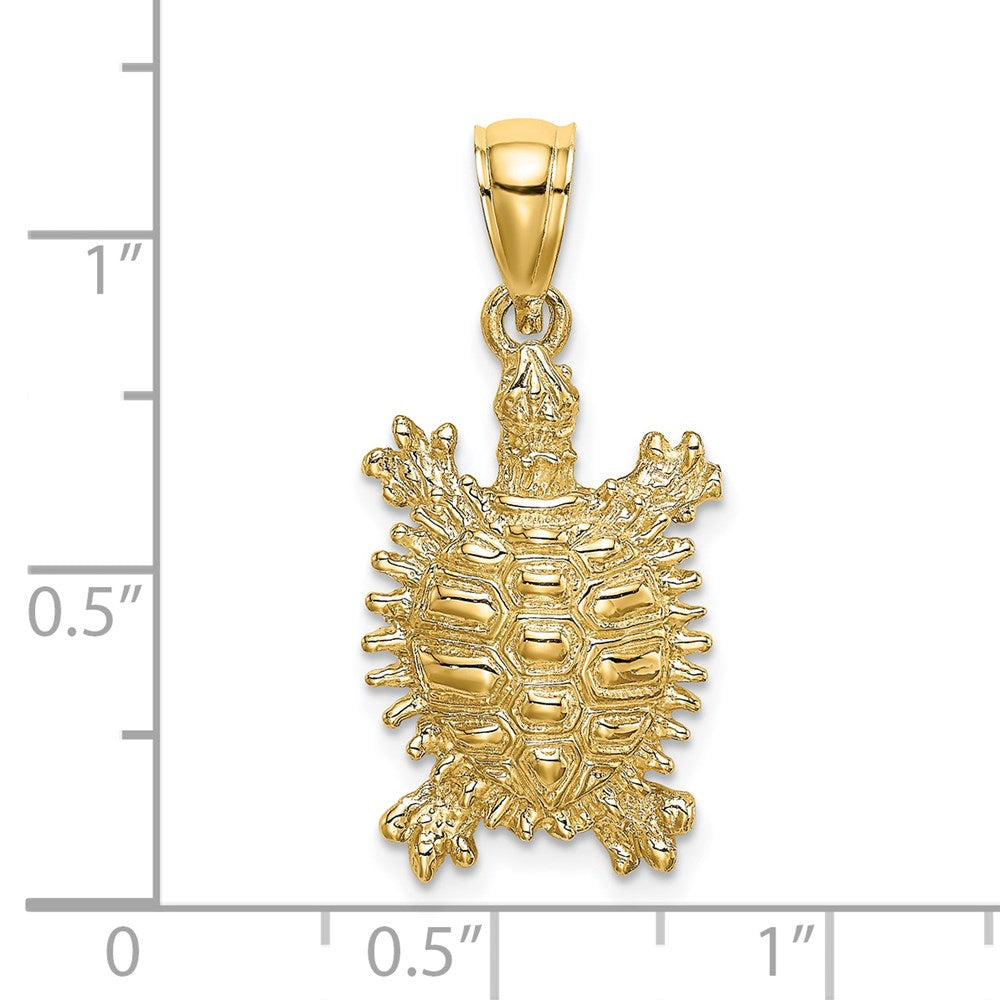 14k Yellow Gold Land Turtle Charm
