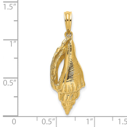14k Yellow Gold Polished Elongated Shell Charm