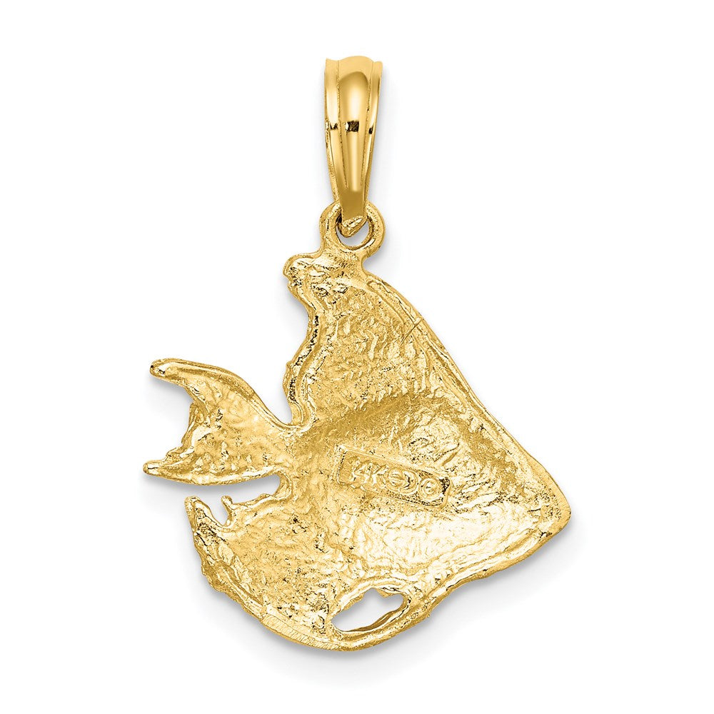 14k Yellow Gold Textured Fish Charm