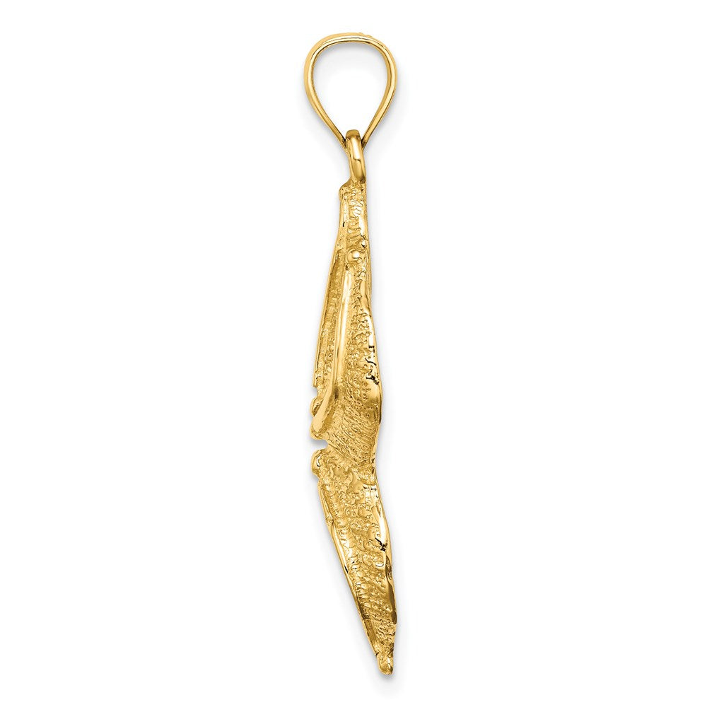 14k Yellow Gold Textured Starfish Charm