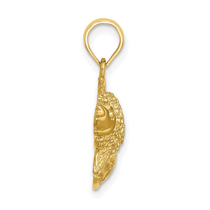 14k Yellow Gold Textured Gold Fish Charm