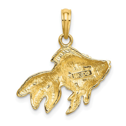 14k Yellow Gold Textured Gold Fish Charm