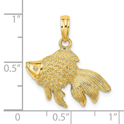 14k Yellow Gold Textured Gold Fish Charm