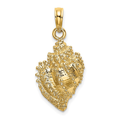 14k Yellow Gold Textured Conch Shell Charm