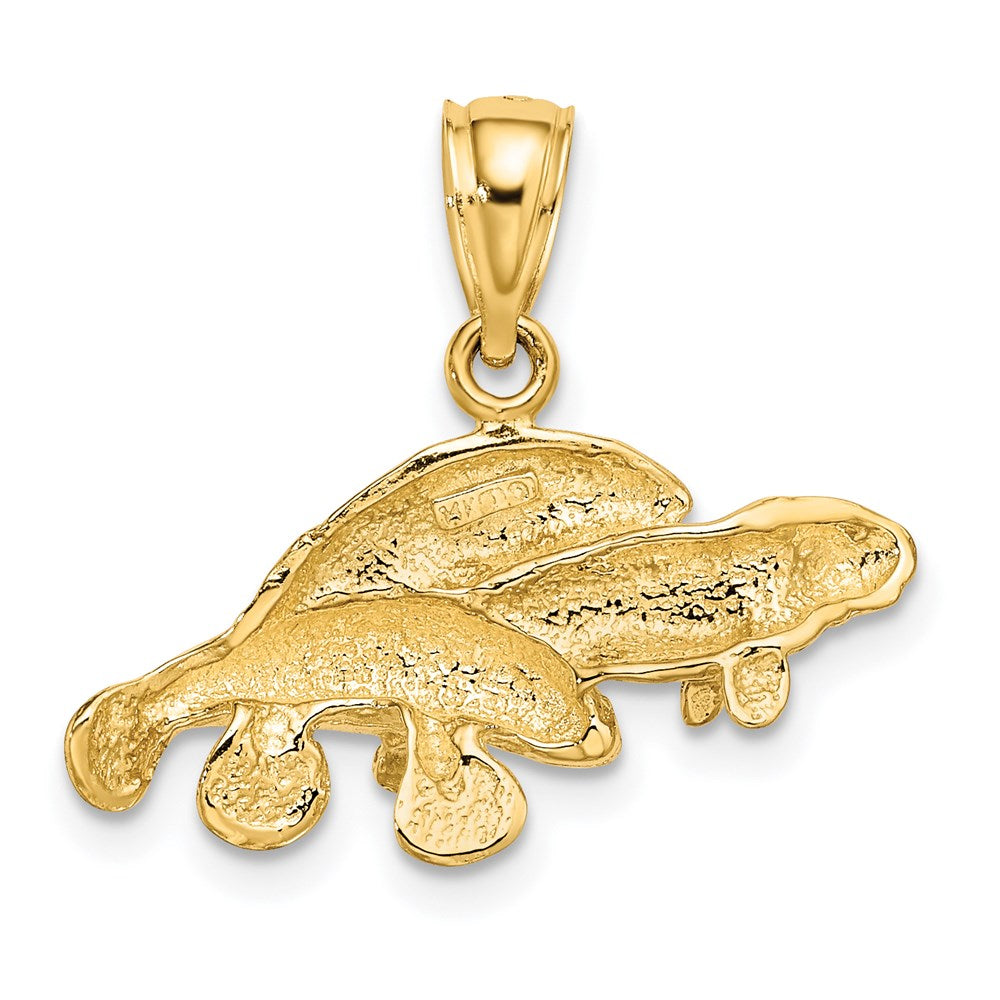 14k Yellow Gold Polished Triple Manatee Charm