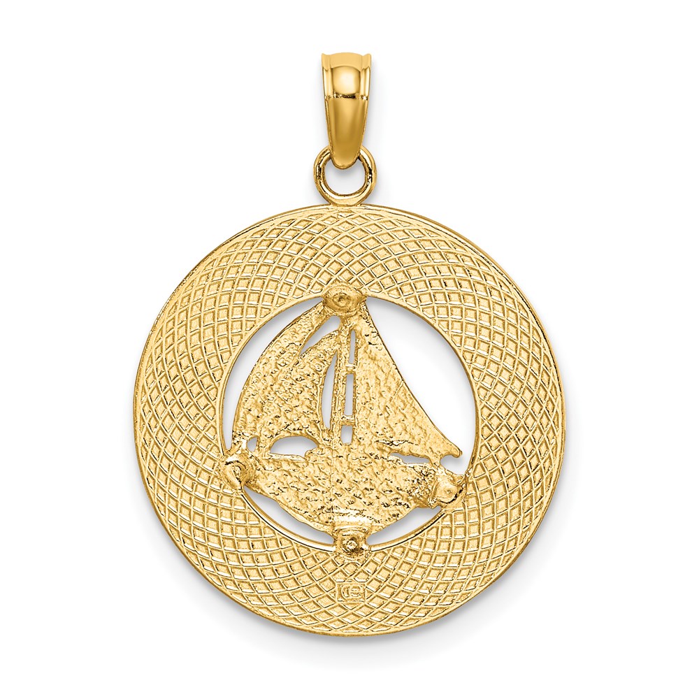 14k Yellow Gold PENTWATER MI Sailboat Charm