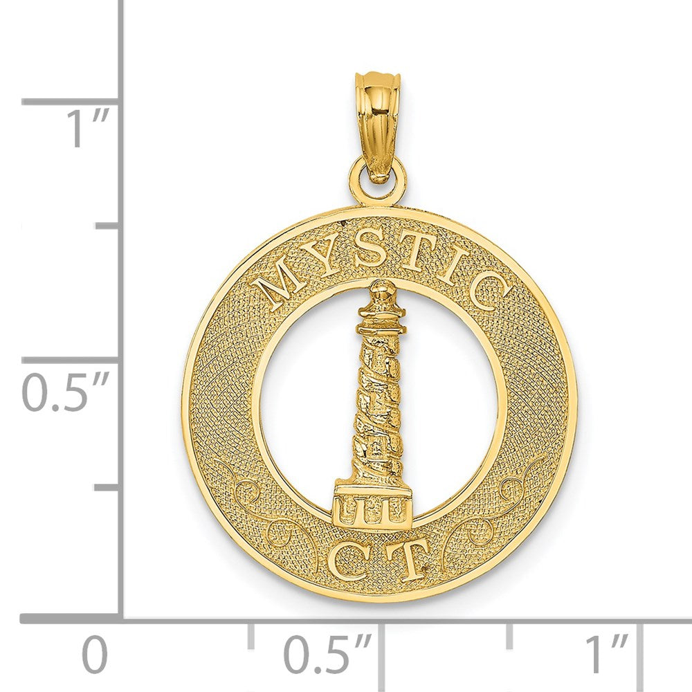 14k Yellow Gold MYSTIC CT Lighthouse Charm
