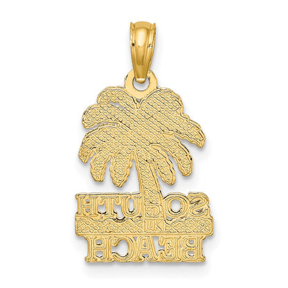 14k Yellow Gold SOUTH BEACH Palm Tree Charm