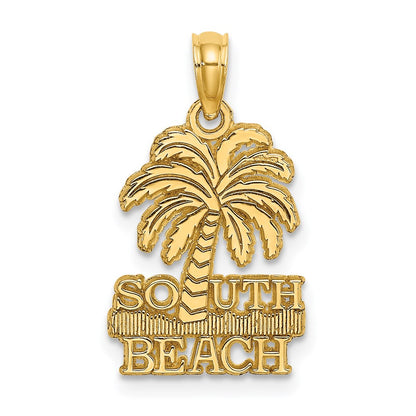 14k Yellow Gold SOUTH BEACH Palm Tree Charm
