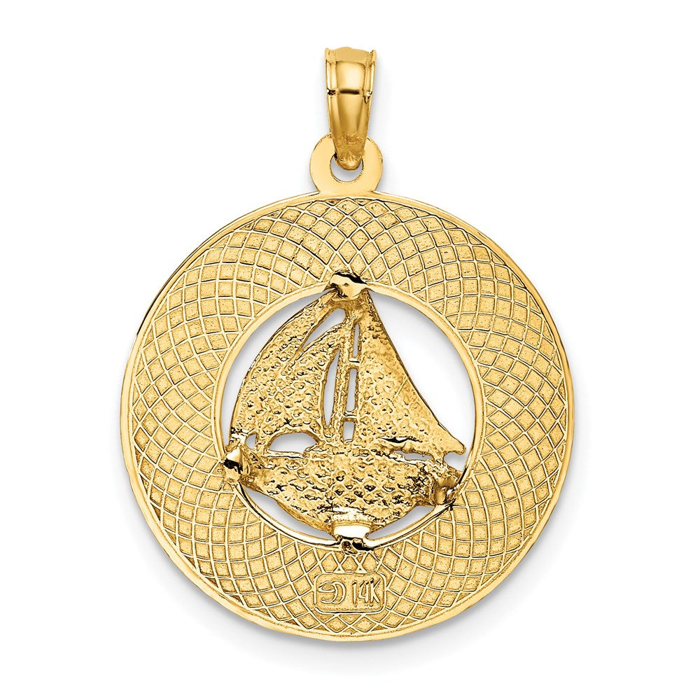 14k Yellow Gold SANIBEL w/Sailboat Circle Charm