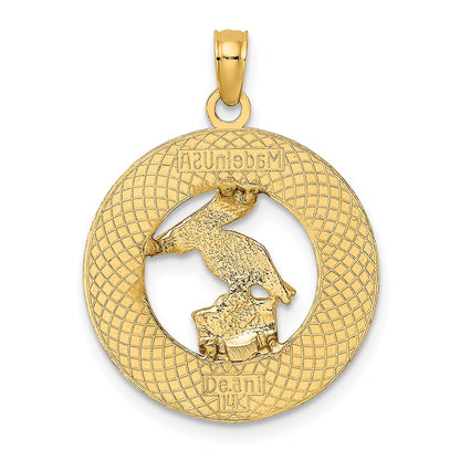 14k Yellow Gold LAUDERDALE-BY-THE-SEA FL w/Pelican Charm