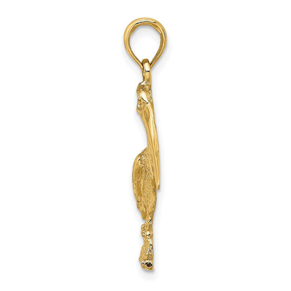 14k Yellow Gold Standing Pelican Charm