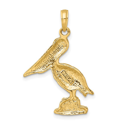 14k Yellow Gold Standing Pelican Charm