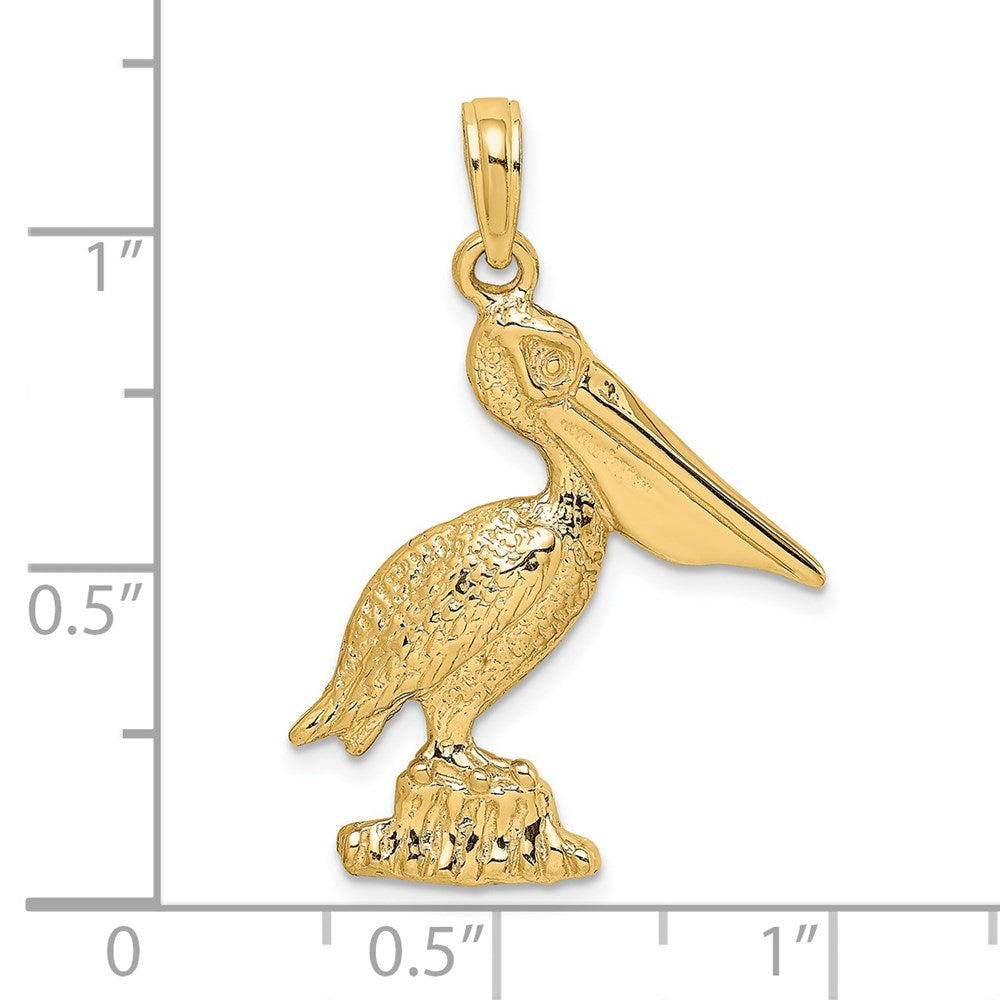 14k Yellow Gold Standing Pelican Charm