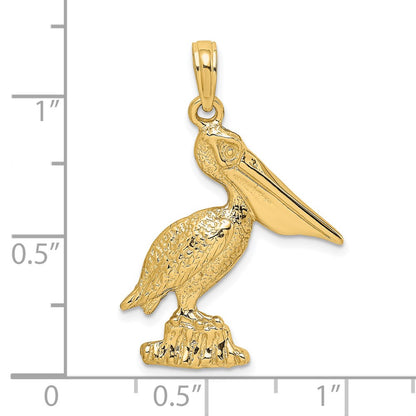14k Yellow Gold Standing Pelican Charm