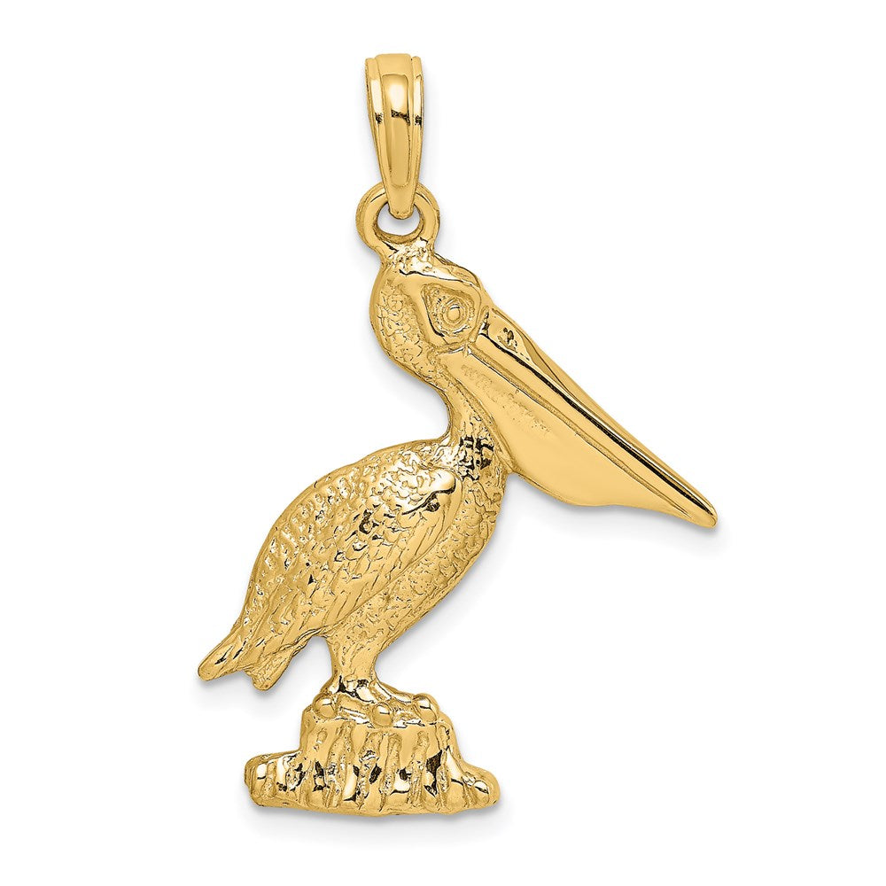 14k Yellow Gold Standing Pelican Charm