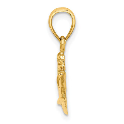 14k Yellow Gold Textured 2-D Jet Ski Charm