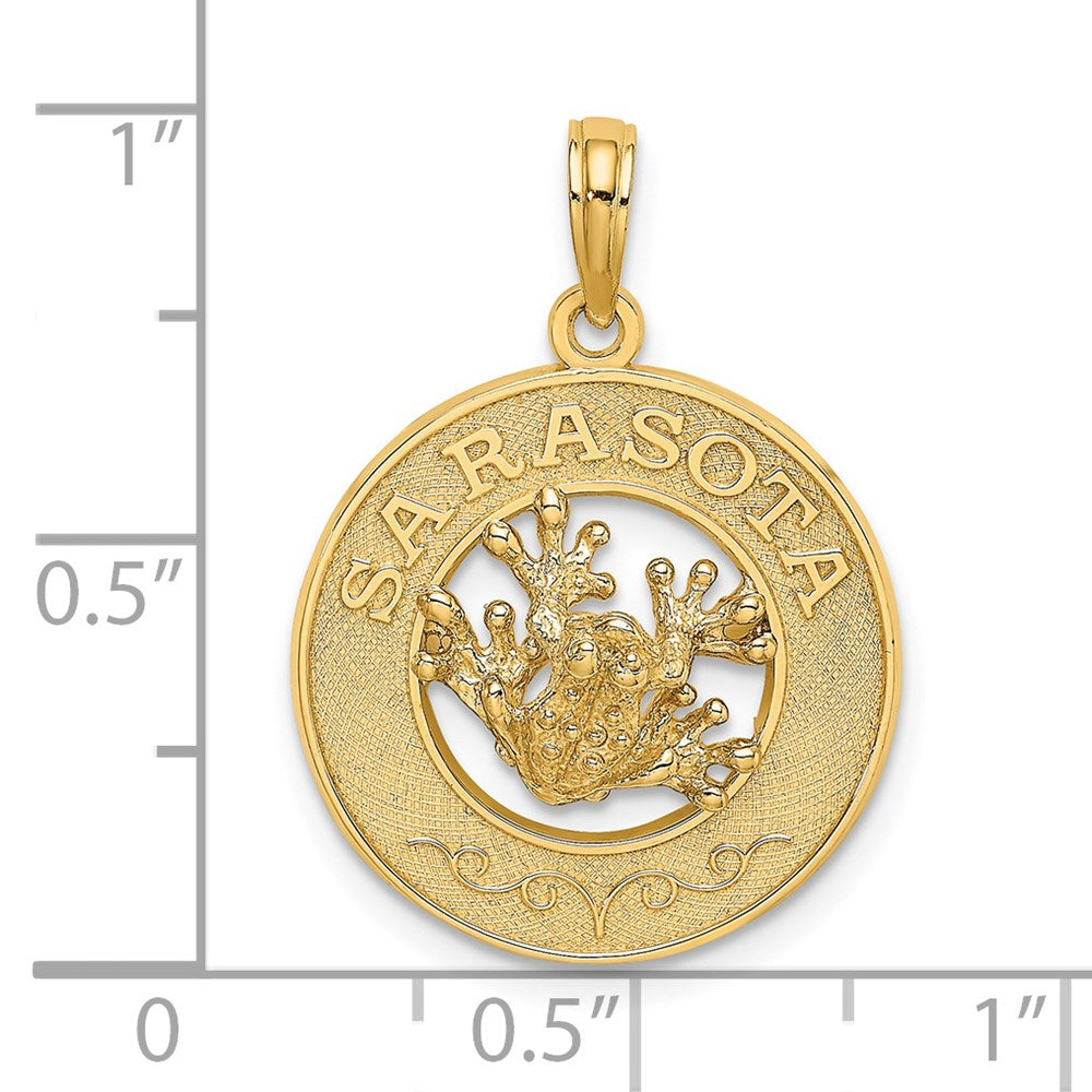 14k Yellow Gold SARASOTA  w/Frog Circle Charm